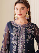Dua By Alizeh Embroidered Chiffon 3 Piece Unstitched Suit AFB24DV3 D-3027 FALAK